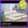 Supply New King Size Brown Faux Leather Euro Modern Upholstered Platform Bed 2858#