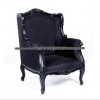 Supply FRENCH BLACK FURNITURE OF UPHOLSTERED WING CHAIR