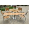 Supply Outdoor Garden Aluminum PS Wood Chair And Table DF3018