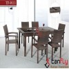 Supply modern rattan wicker dining table and chair set