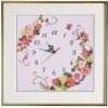 OT-035 ribbon embroidery wall clock